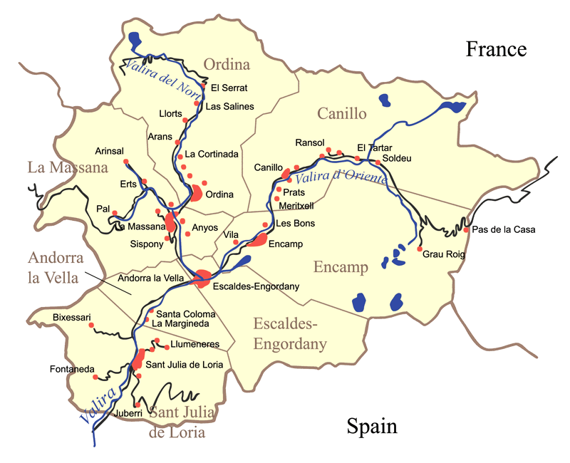 andorra seven parishes map 2006